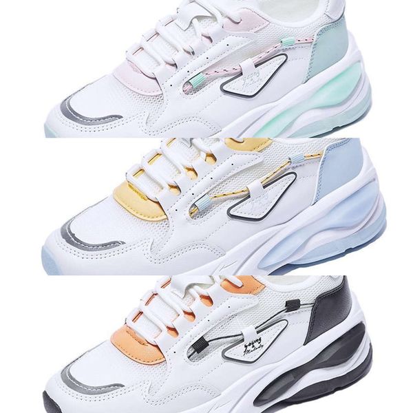 

Casual shoes Breathable dad women's 2021 spring new color matching mesh Student Korean sports thick soled leisure 45DD, Green