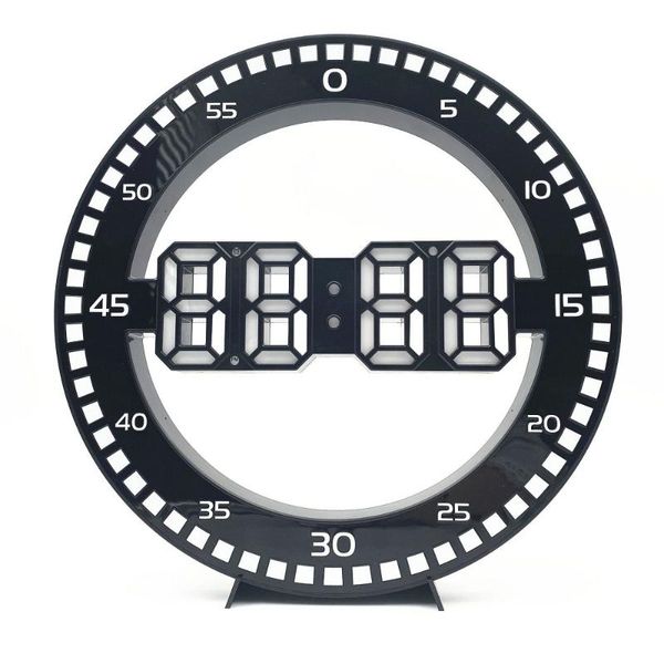 

wall clocks led digital clock 3d luminous mute electronic temperature date multi-function jump second