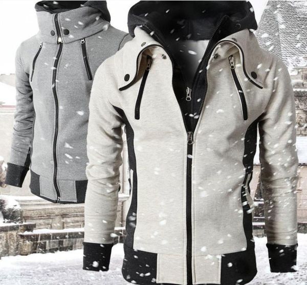 

men's jackets 2021 autumn winter jacket hooded thickened leisure sports outdoor sweater fake two-piece wear, Black;brown