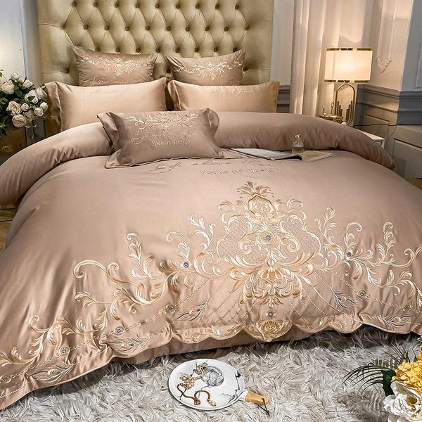 

100% cotton  size bed sheets set luxury wedding bedding 220x240cm duvet cover 4 pcs sets