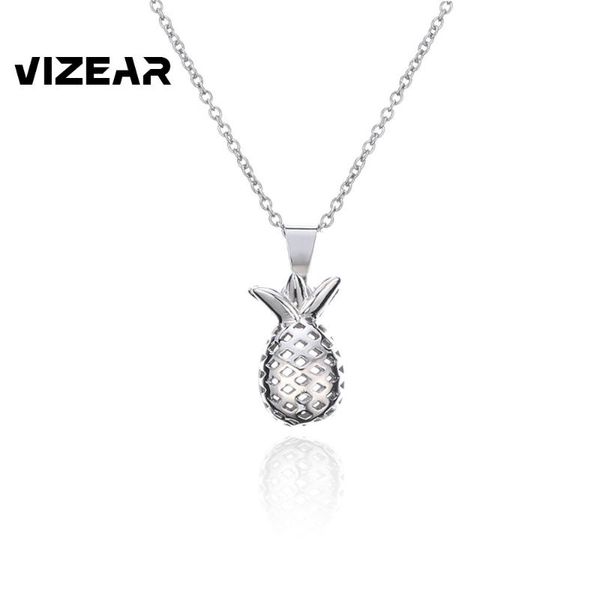 

chokers 2021 fashion pineapple choker necklace for women color simple high duty alloy fruit pendant jewelry birthday gifts, Golden;silver