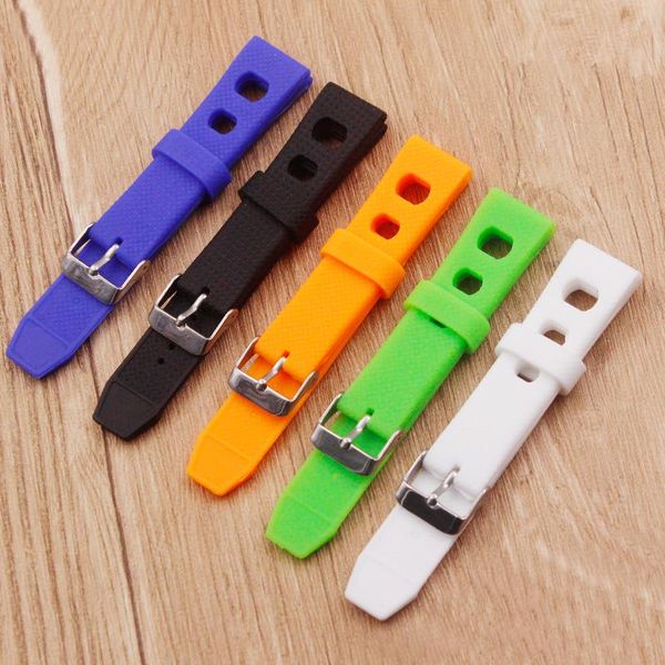 

watch bands accessories color silicone strap waterproof and sweat-proof tape 20mm pin buckle women's band, Black;brown