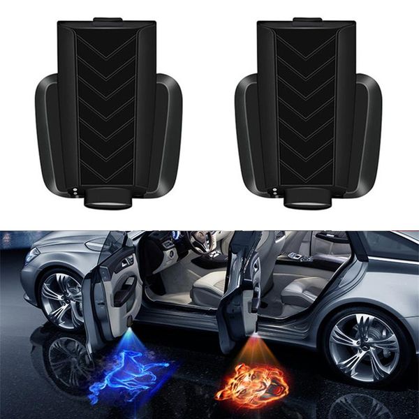 

interior&external lights 2pcs universal led car door welcome laser projector logo ghost shadow night light wireless lamp kits accessories