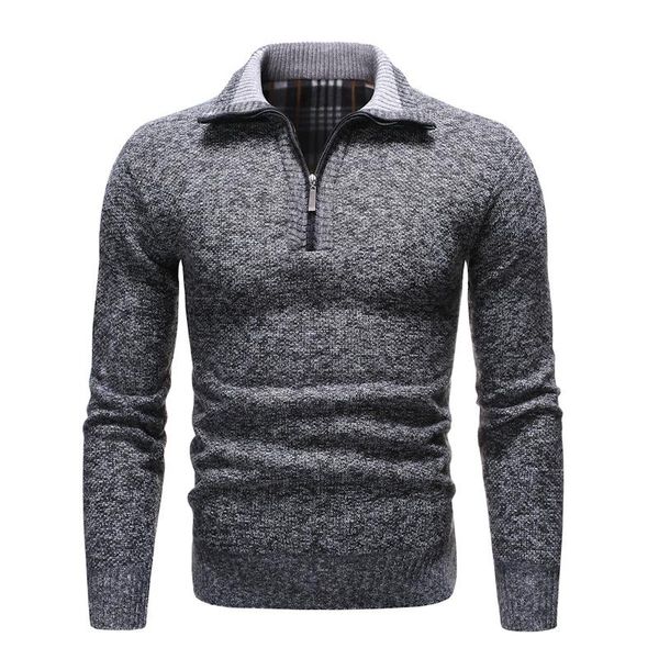 

men's sweaters 2021 autumn winter mens sweater solid slim fit pullovers men casual thick fleece turtleneck, White;black