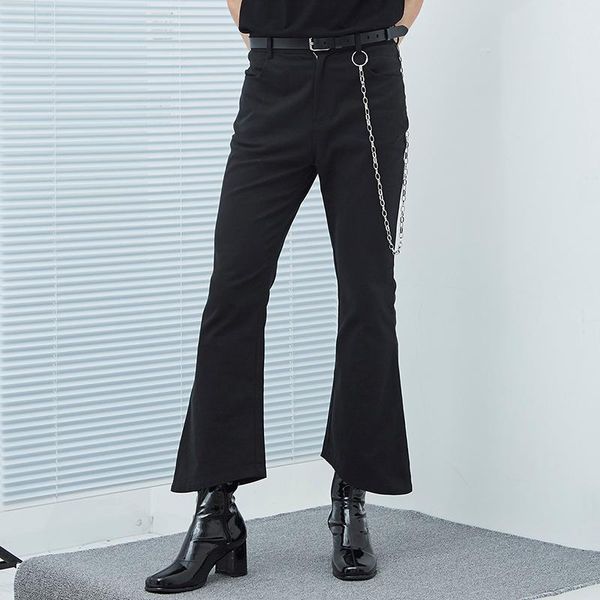 

men's pants 27-44 2021 clothing hair stylist fashion singer personality male bell-bottomed stage plus size costumes, Black