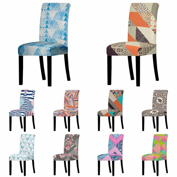 

chair covers geometric stretch cover big elastic ethnic style seat slipcovers restaurant banquet home party decoration