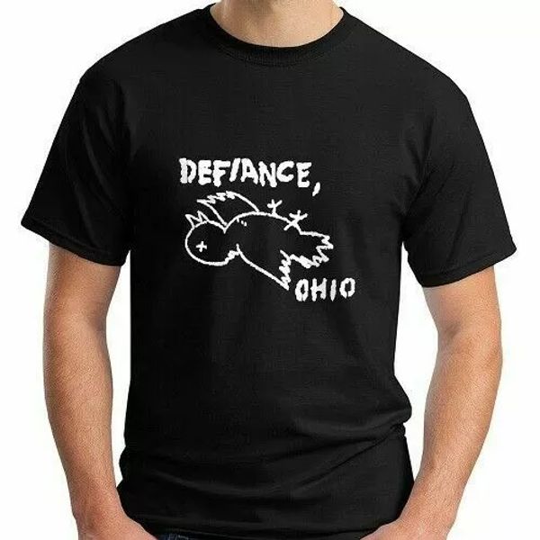 

defiance ohio punk rock music band t shirt tee, White;black