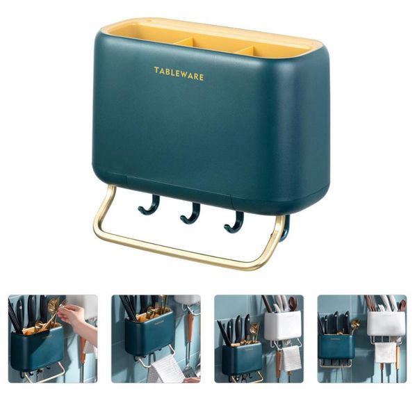 

hooks & rails 1pc multifunctional kitchen chopstick bracket rack (blue)