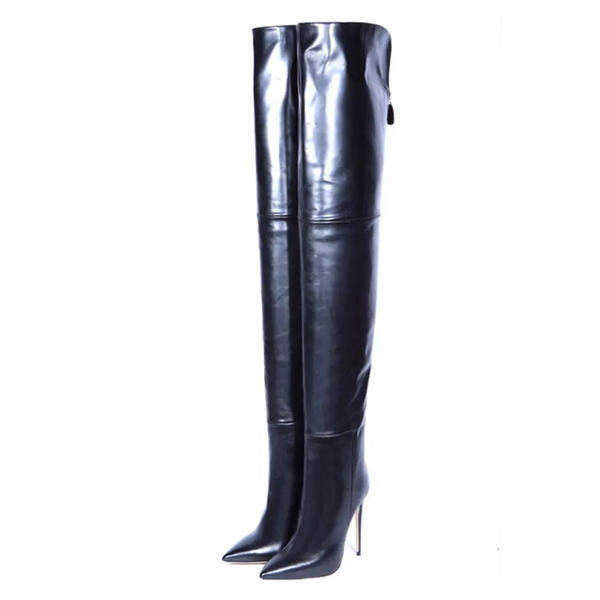

boots 2021 black over the knee women high heels shoes ladies fashion stilettos spring winter women's size43