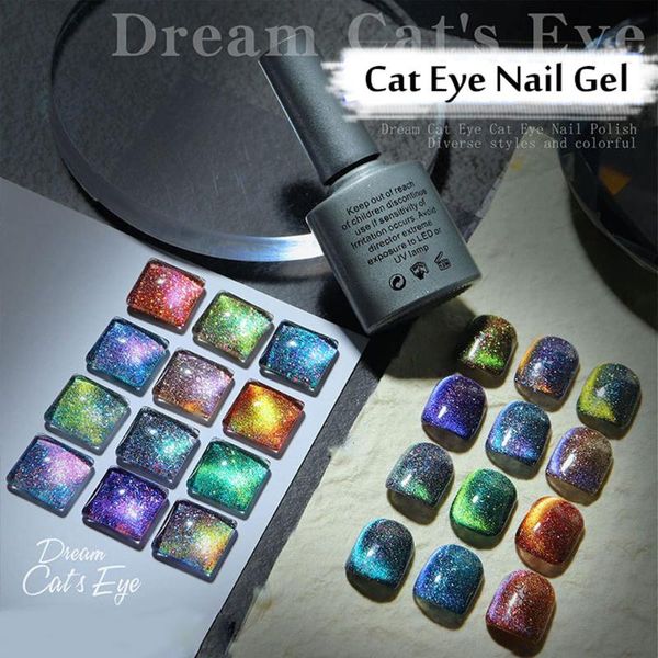 

nail gel 8ml magnetic nails cat eye sparkly shiny glitter manicure uv, Red;pink