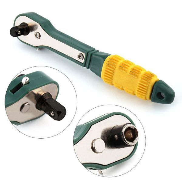 

hand tools mini 1/4inch head screwdriver pole 6.35mm inner hexagon ratchet socket wrench with dual-head home tool accessory