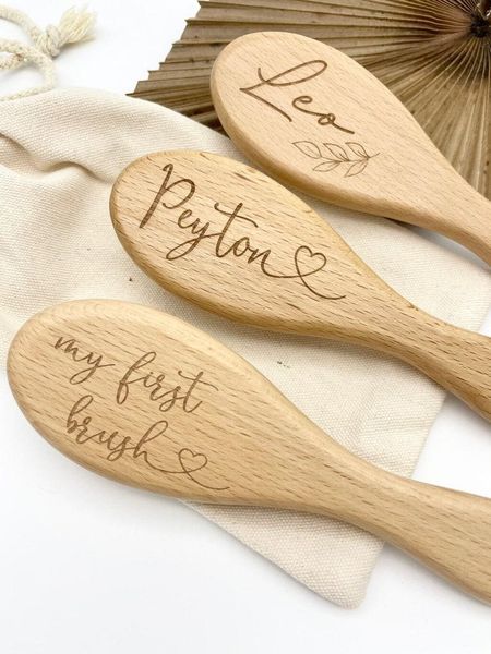 

party favor baby's first hair brush - super soft goat bristles