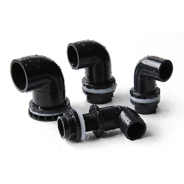 

watering equipments 1pc 20~50mm black pvc 90Â° equal elbow connectors fish tank aquarium drain inlet outlet joints garden irrigation overflow