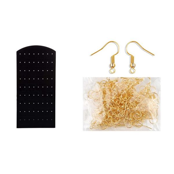 

jewelry pouches, bags 1x plastic display ear stud earrings holder & 100 pcs earring hooks with ball and coil hypoallergenic, Pink;blue