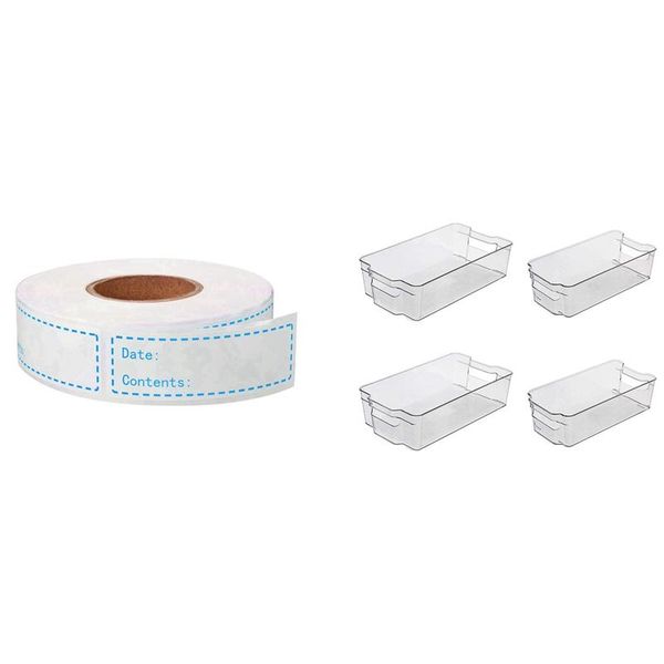 

storage bottles & jars 500pieces er labels 1 x 3 inches (blue) 4x clear pantry organizer bins household plastic basket