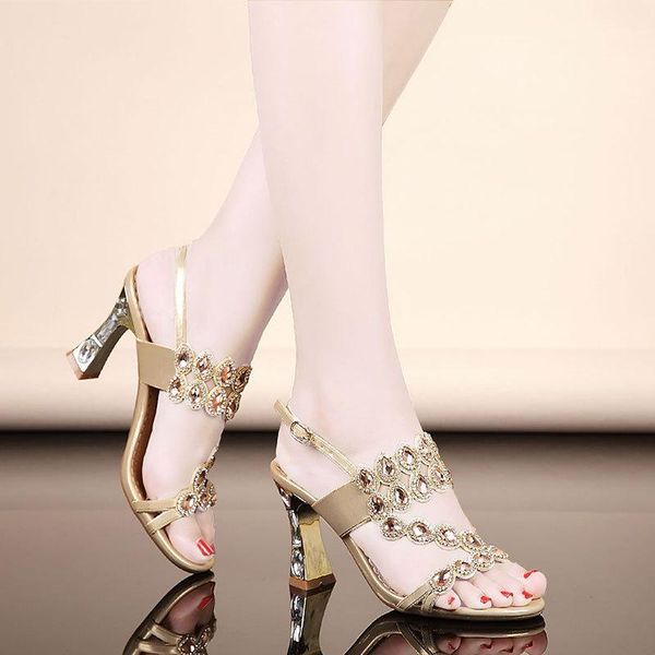 

ladies high heels sandals women summer shoes woman party fashion square heel 7cm yx2265, Black