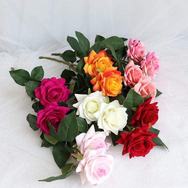 

artificial flower rose single living room decoration fake red simulation bouquet decorative flowers & wreaths