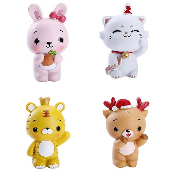 

other festive & party supplies 4pcs resin animal doll cake adornment dessert er decorative accessory