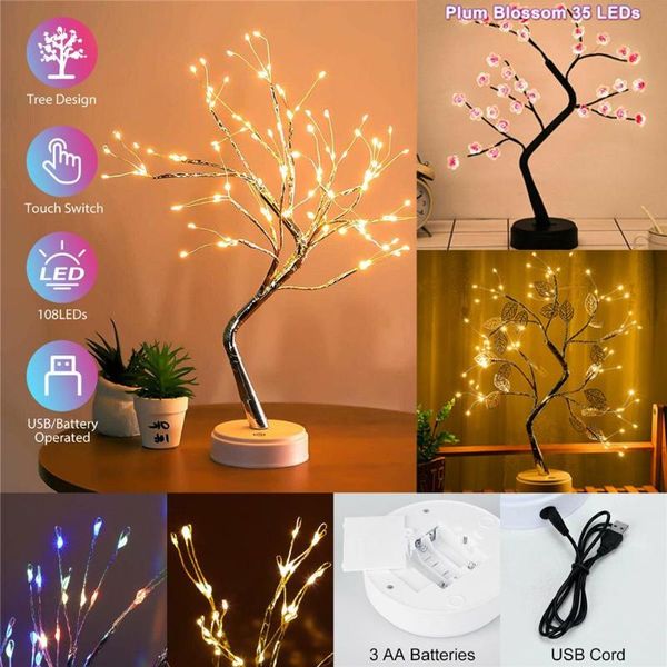

night lights led fairy light christmas tree lamp battery usb operated bedside study for room desk holiday lighting decor
