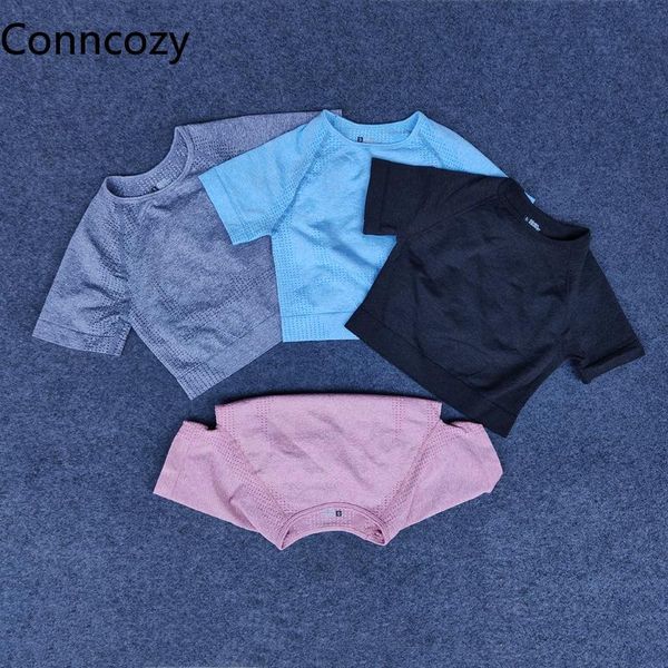 

women running t-shirts gym stretch dot seamless fitness yoga t shirt tight trackshirt sport short sleeve workout jerseys, Black;blue