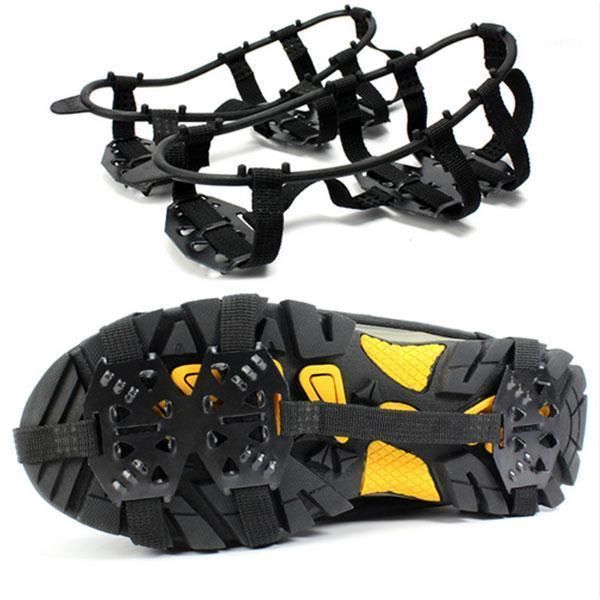 

1pair ice snow shoes gripper non-slip spikes boots overshoes climbing grip crampon walk cleat cords, slings and webbing1