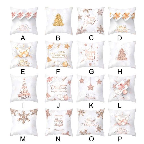 

pillow case merry christmas linen pillowcase sofa cushion set home decoration 18x18 inch super soft washable personalized family