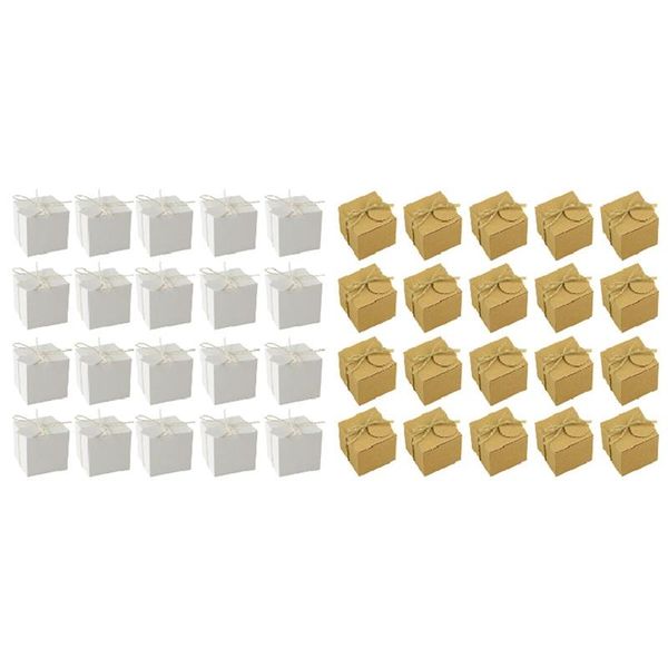 

gift wrap 100pcs boxes candy box lantern kraft package paper organizer crafting box, white & brown