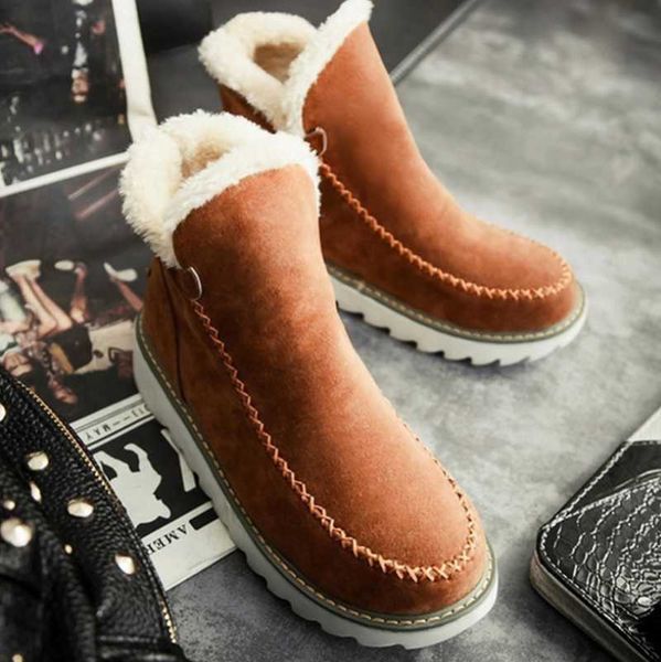 

boots 2021 winter women's suede fashion warm snow cotton shoes 35-43, Black