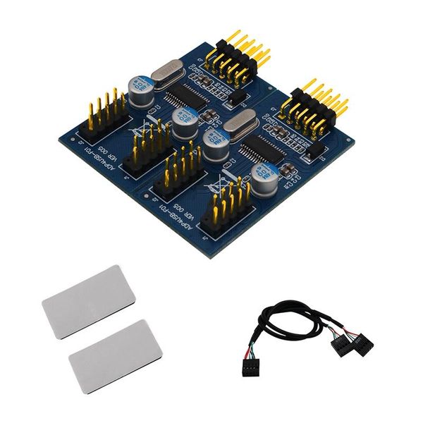 

9pin usb header male 1 to 4 female extension cable extender card hub connector adapter port multilier for deskhubs