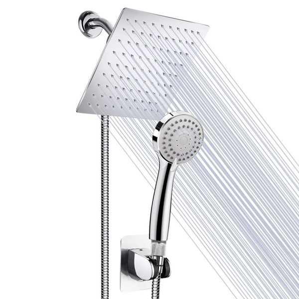 

high pressure 8inch rainfall stainless steel shower head/handheld combo with 60inch hose anti-leak head bathroom sets