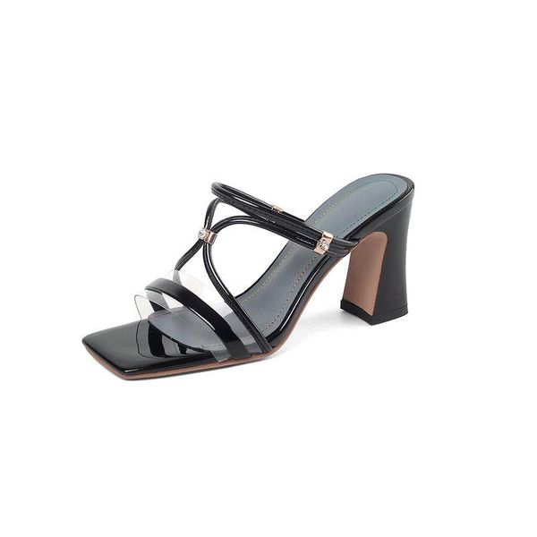 

vintage party genuine leather women sandals famale spring summer high heels arrival shoes woman size41, Black