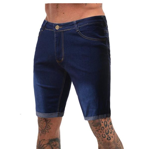 

men's jeans casual shorts summer solid color denim knee length beach men streetwear joggers#g30 71cg, Blue