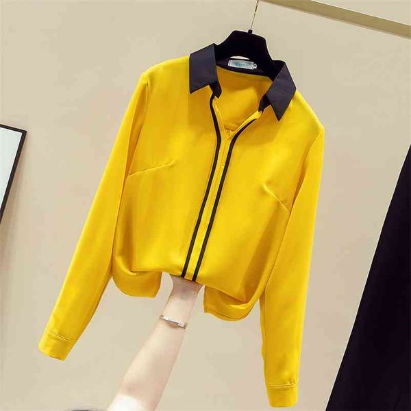 

shirt for women office ladies autumn turn down collar long sleeves shirts ol all-match blouse a3700 210519, White
