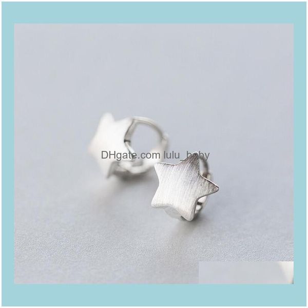 

jewelrysolid sterling sier simple brushed stars hie hoop earrings a1658 & drop delivery 2021 otkpk, Golden;silver