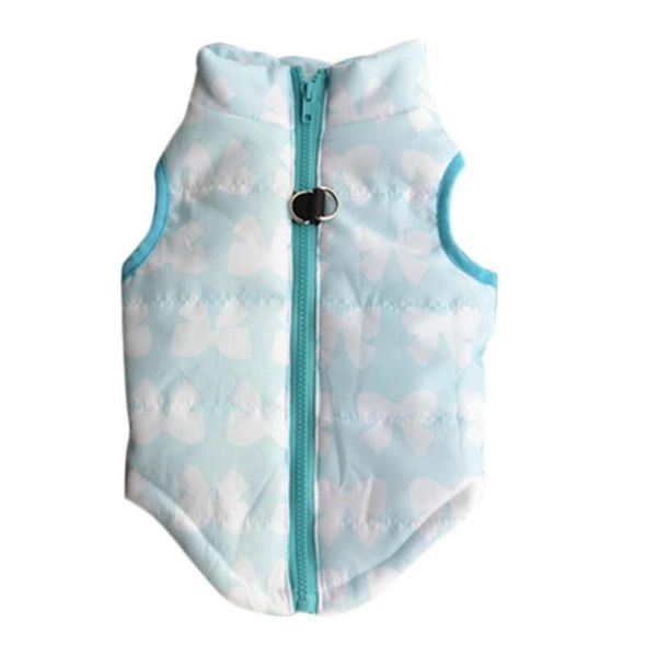 

dog apparel fashion pet blue bowknot cloth winter vest