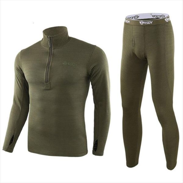 

winter thermal underwear men tracksuit sets compression fleece sweat thermo training clothing, Gray