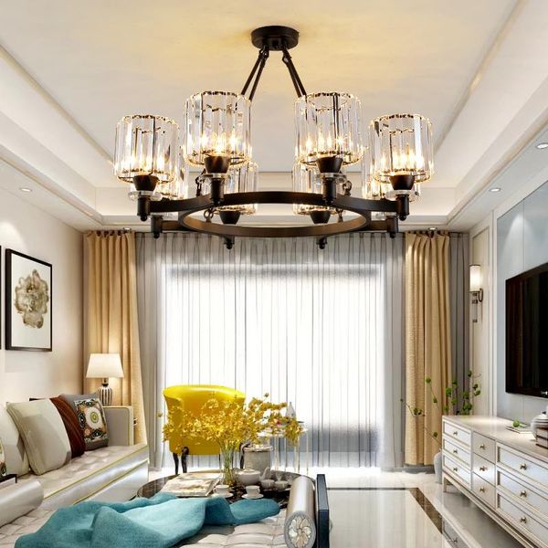 

chandeliers nordic living room bedroom dining home modern led crystal lights atmosphere net red chandelier lighting