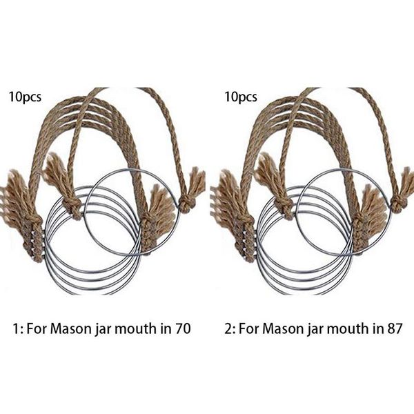 

kitchen storage & organization hangers for mason jar,linen rope handles wide mouth jars glass jars,mason jar hanging ropes,10pcs,no