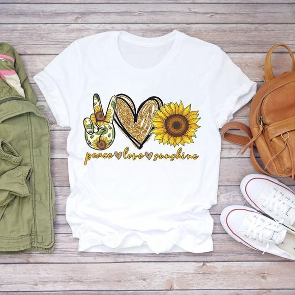 

men floral sunflower love mens t shirts fashion casual 90s print lady graphic shirt ladies female tee, White;black