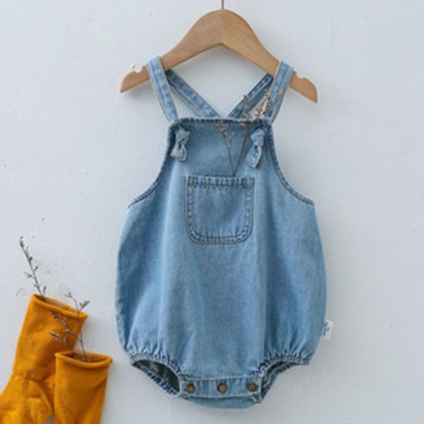 

summer children braces cowboy kids clothes infant baby boy girl romper, White