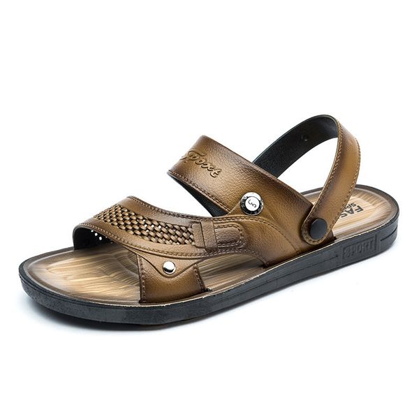 

slipper men's summer shoes 2021 gladiator beach fashion outdoor male sandals flat slippers big size tyh67 asf4, Black