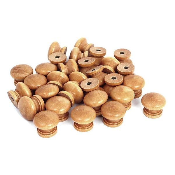 

pcs furniture drawer door cabinet wood round knob pull handle handles & pulls