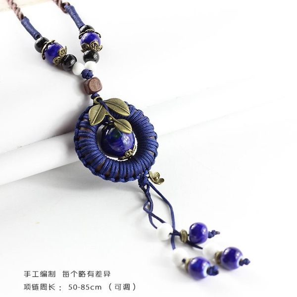 

pendant necklaces wholesale vintage ceramic for women jewelry diy fashion necklace chain accessories, Silver