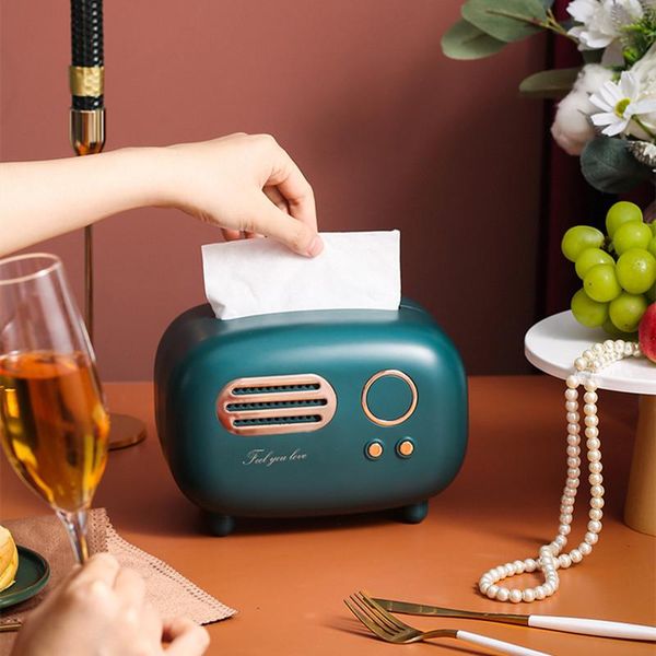 

creative radio shape tissue box living room luxury retro home restaurant decoration paper coffee table case ornament boxes & napkins
