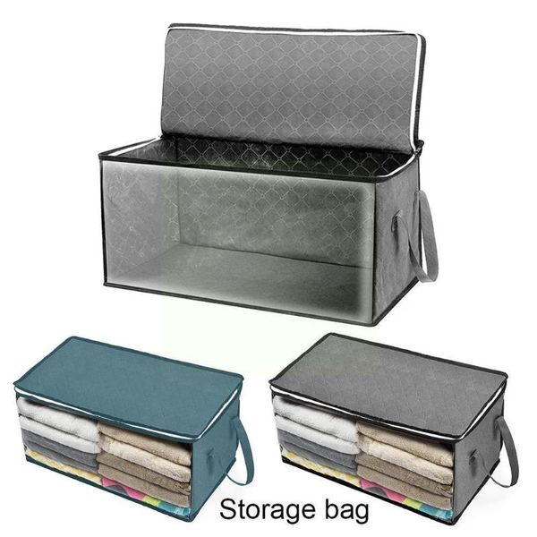 

storage bags large capacity folding under bed quilt blanket home dustproof organizer with closure bag zipper durable handle clot c8y6