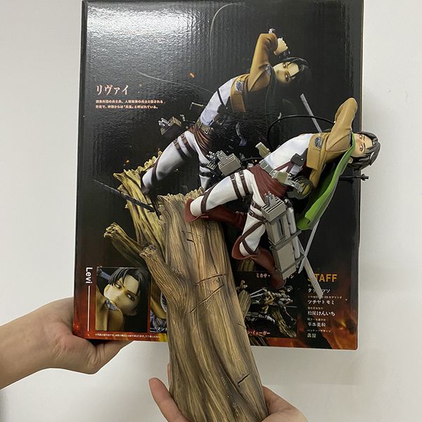 Ataque em Titan Levi Figura Artfx J Ackerman Renovação Batalha Dano Anime Modelo Brinquedos Boneca Presente de Natal X0522