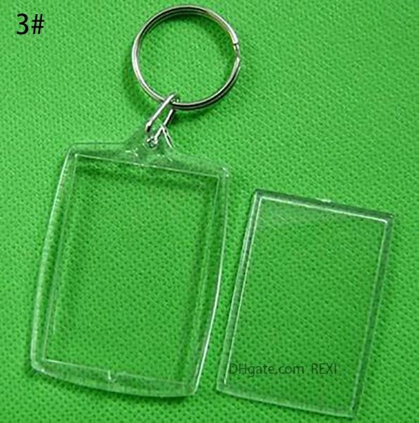 500 pcs Clear Acrílico Plástico Em Branco Inserir Passaporte Photo Frame Keychain papel de parede para celular