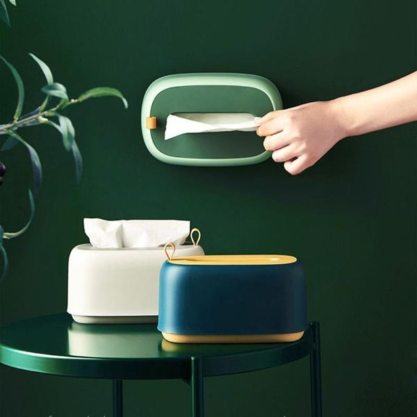 

tissue boxes & napkins box cover wall mounted spring napkin holder rectangular paper dispenser for bathroom living room kitchen table green