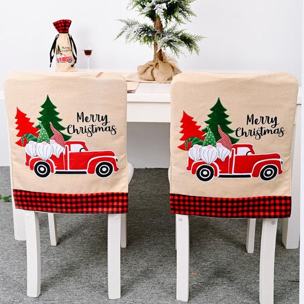 

christmas chair covers, classic elf gnome truck nutcracker soldiers caps slipcovers for home party dÃ©cor 55 x 45 cm covers