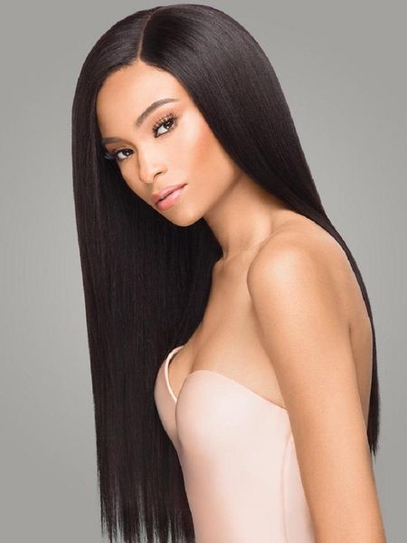 

lace wigs brazilian silky straight 100%human hair13x6 front 360 frontal silk base for women preplucked remy, Black;brown